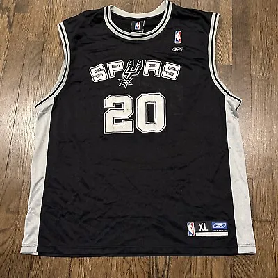 Manu Ginobili San Antonio Spurs Jersey Mens Size XL Black Reebok • $59.28