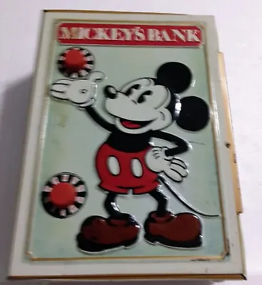 Micky Mouse Mickey’s Bank Safe Tin 1978 Walt Disney Productions! Excellent Cond! • $15