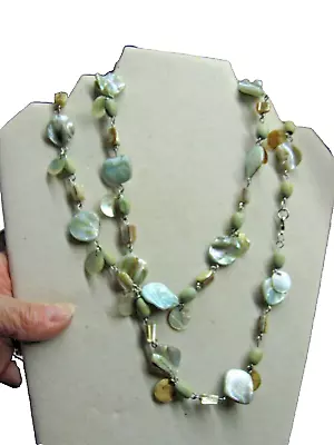 Woman's Necklace - 35  Long - Beads And Abalone - Quite Lovely • $14