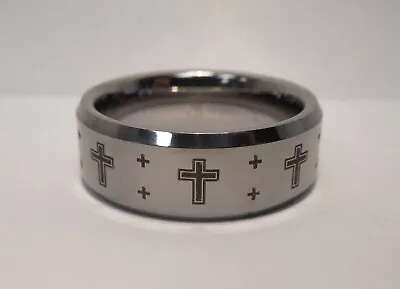 Wedding Band/Ring - Cross Design - Tungsten - Size 10.5 - 8.30 Mm - Stuller • $29.99