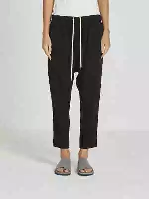 BASSIKE Easy Pull On Drapey Pant Black Triacetate Cropped Crop Trousers 1 • $150