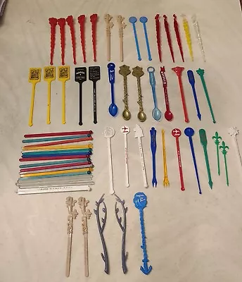 Vintage Swizzle Cocktail Drink Stir Sticks Lot Of 61 • $11.50