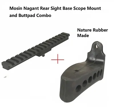 Mosin Nagant Scope Weaver Mount For Rear Sight Base + Nature Rubber Buttpad Comb • $19.99