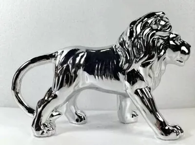 £17.99 • Buy Latest Silver Crushed Diamond Sparkly Lion Ornament, Shelf Sitter✨