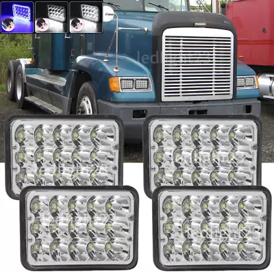 4X6  LED Headlight Hi/Lo Blue Halo Fit Freightliner Classic FLD120 XL Semi Truck • $46.55