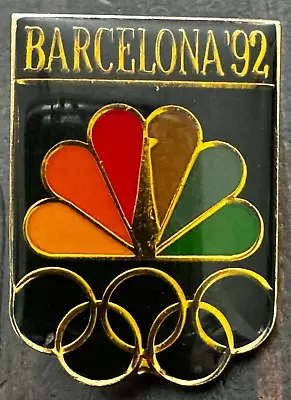 1992 NBC Sports Barcelona Summer Olympic Enameled Gold-Tone Media Lapel Pin  • $7.50