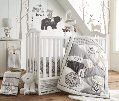 Levtex Baby Bailey 5-Piece Crib Bedding Set In Charcoal/White • $109.99