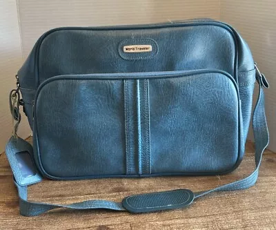 Vintage WORLD TRAVELER  Blue Carry On Bag Travel Luggage Overnight • $16