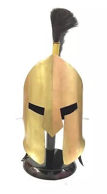 £63.72 • Buy 300 King Leonidas Spartan Helmet Warrior Costume Medieval With Black Hair Plume