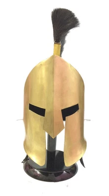£63.72 • Buy 300 King Leonidas Spartan Helmet Warrior Costume Medieval With Black Hair Plume