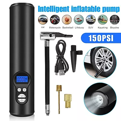 Portable Air Inflator Digital LCD Electric Air Compressor Car Bike Tire Pump Kit • $60.99