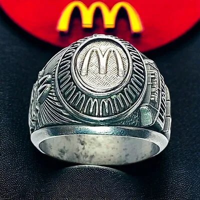 EUC Vintage McDonald’s QSC Employee Award Stainless Steel Ring. Size 10.5 • $159