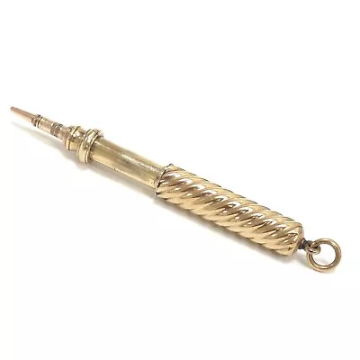 9K (CT) Yellow Gold Push Pencil Sampson Mordan & Co. Vintage Hallmarked Pendant  • $689.99