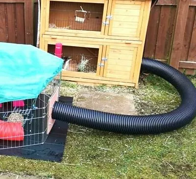 2FT RUNAROUND 6  RABBIT HUTCH RUN CONNECTOR KIT TUNNEL TUBE PIPE Bedding Food - • £26.99