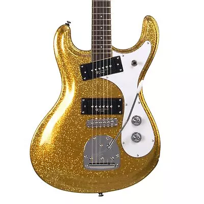 Eastwood Of Canada Sidejack Pro DLX Gold Metal Flake Mosrite-inspired Offset NEW • $1199