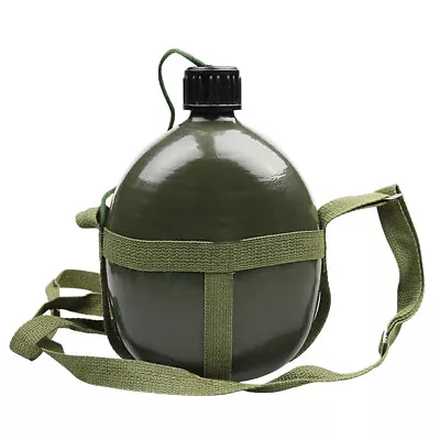 Military Water Bottle Canteen Camping Army Drinking Flask With Carrier Strap • £12.99