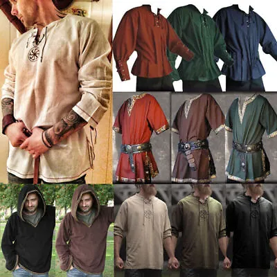 Medieval Viking Men Tunic Top Shirt Blouse Cosplay Fancy Costume • $23.99