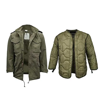 Original US M65 Jacket Army Military Combat Field Vintage Coat Olive Green New • £132.99