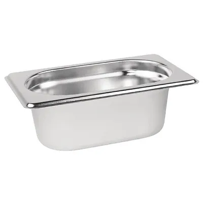 £4.03 • Buy Gastronorm 1/9 Stainless Steel Containers Bain Marie Food Pan FREE DELIVERY