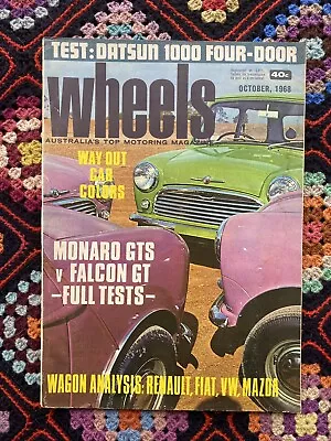 Wheels  Magazine Vintage October 1968 Cars Automobile  • $20