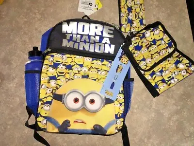 More Than A Minion 16  5 Piece Set- Backpack Lunch Bag Water Bottle Gadget... • $18.95