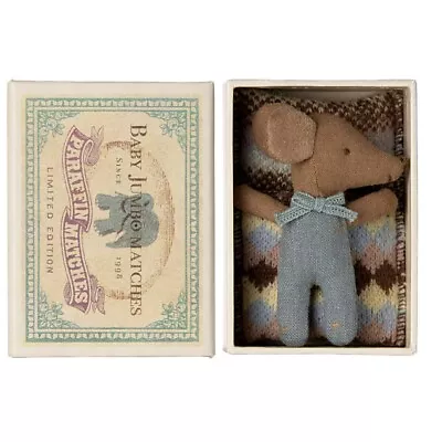 Maileg Sleepy Wakey Baby Mouse In Box Blue New • $49.99