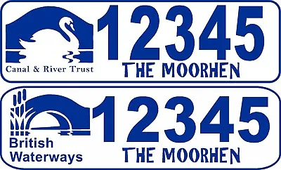 £10 • Buy British Waterways/Canal & River Trust License/ Boat Number Sticker X 2 + Name 