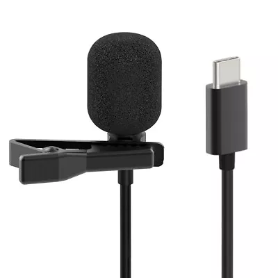 Lavalier Microphone USB C Clip-On Lapel Mic Podcast Content Voice Recording • £5.79