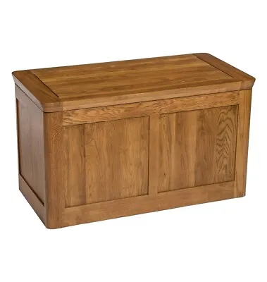 Solid Oak Large Blanket Box | Toy Storage Trunk/Chest | Wooden Ottoman • £249.99