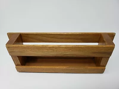 $14.99 • Buy Vintage Oak Wood Church Pew Hymnal Bible Magazine Holder Rack  Spices Antique 