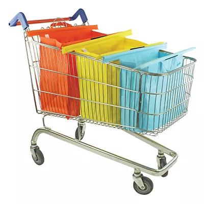 NEW Set Of 3 Shopping Trolley Bags Reusable Eco-Friendly Supermarket • $29.99