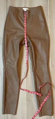 H & M Tan Beige Pull On Faux Leather Legging Pants Size 4 Women's • $10