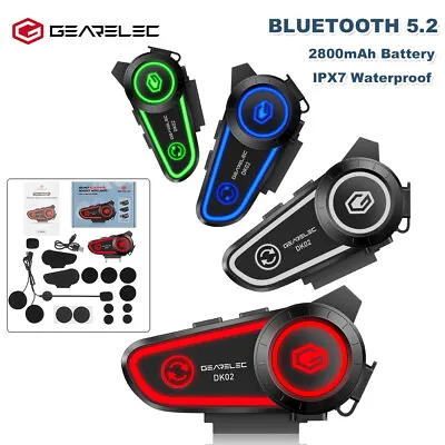Bluetooth5.2 Motorcycle Helmet Headset Waterproof Headphone Hands Free LED Light • $23.99