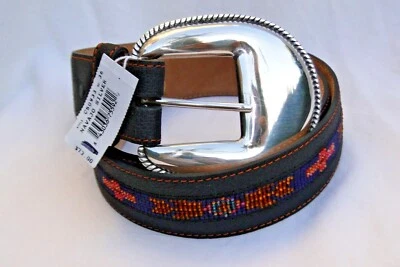 $29.90 • Buy New Tony Lama Navajo Beaded Black Leahter Belt Size 30