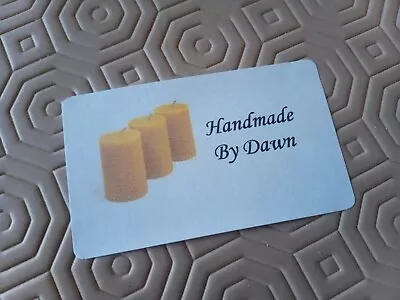 Hand Made By - Beeswax Candles Personalised Craft Labels Stickers 21 Per Sheet • £2.98