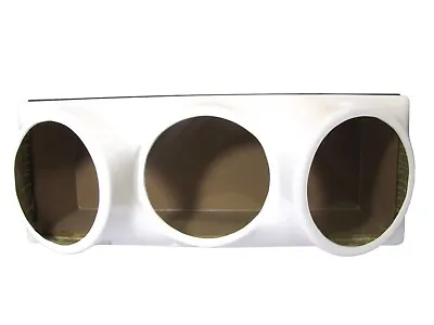 Triple 10 Fiberglass Sub Woofer Speaker Box Enclosure Carpeted MDF Case White • $149.99