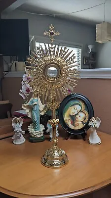 Gold Plated Monstrance And Luna • $1150