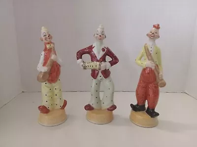 Vintage Ceramic Clowns 2 Hobos 1 W/Accordion 7 1/2  High • $24.99