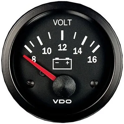 VDO Voltmeter Gauge Analogue 8-16V Range 12V 52mm Round 332010004 • $58.37