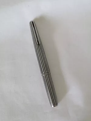 Vintage Platinum Fountain Pen Pocket Strip Etching 18k  With Grip Damaged • $44.90
