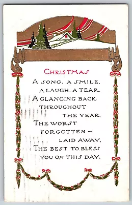 Christmas - A Song A Smile A Laugh - Vintage Postcard Christmas Cards Posted • $6.20