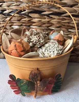 Fall Oak Leaves Decor Basket W/ Movable Handle..Harvest Potpourri. Multiple Uses • $18.50