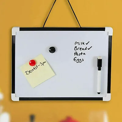 £3.99 • Buy A4 White Board Dry Wipe Magnetic Mini Office Notice Memo Whiteboard Pen & Eraser