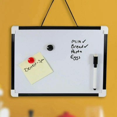 £3.99 • Buy A4 White Board Dry Wipe Magnetic Mini Office Notice Memo Whiteboard Pen & Eraser
