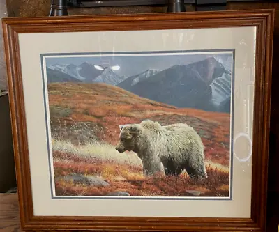 Vintage 1983 Charles Frace ALASKAN AUTUMN BEAR Print  ~ Signed Framed & Matted • $299.99