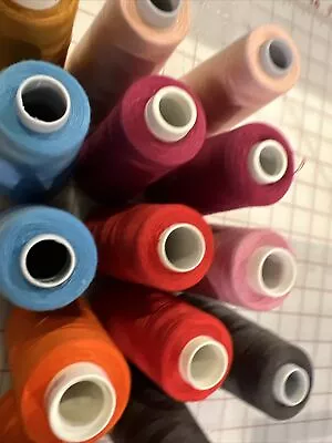 Maxi Lock Overlock Sewing Serger Thread Cone Spools Mixed Lot Of 17 Most New! • $32