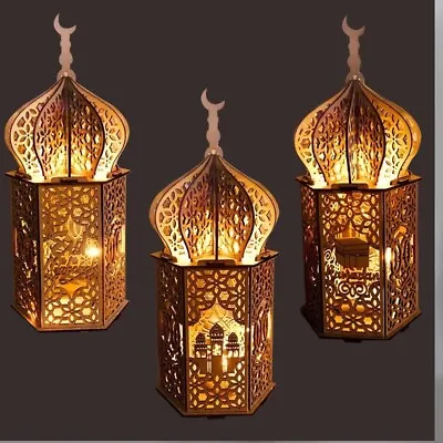Ramadan Eid Mubarak Decorations Wreath Ornaments Banner Balloons Wood Light Box • $13.99