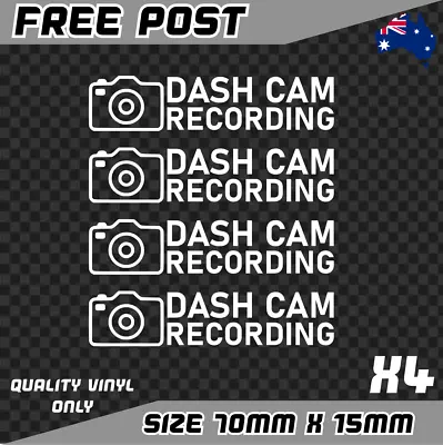 $5.50 • Buy Dash Cam X4 Sticker Decal Vinyl Car Window Camera Recording Dashcam Warning GPS