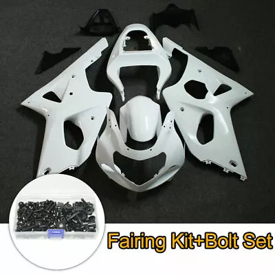 Injection Fairing Kit + Bolts Set For Suzuki GSXR1000 2001 2002 Unpainted White • $210