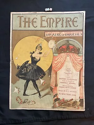 1893 VERY RARE : The Empire Theatre Of Varieties  Original Fold Out Programme • £99.99